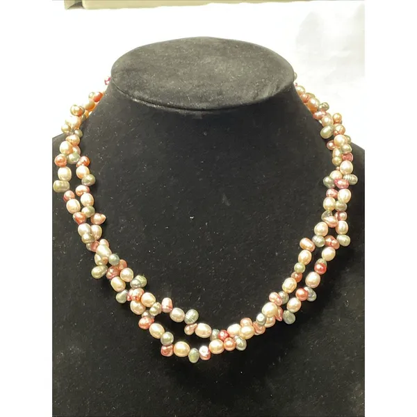Source Unknown 2 Strand Fresh Water Pearl Necklace Pastels 18” Spring Easter - Image 2