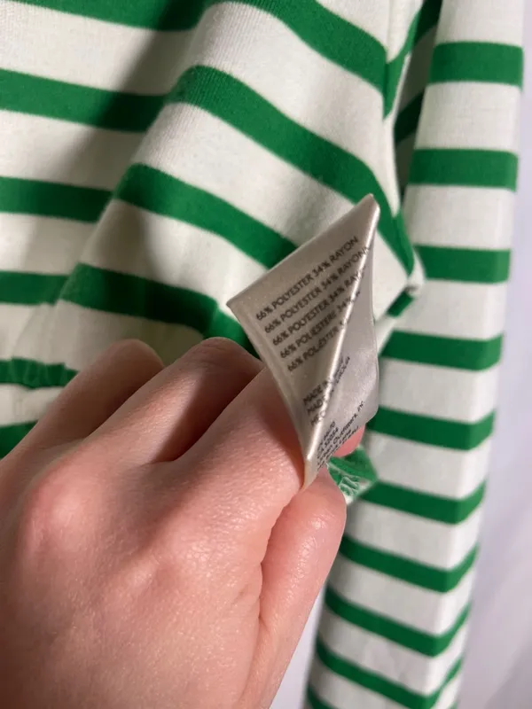 Maeve Anthropologie Womens Green White Stripe Corset Waist Blouse Xs - Image 5
