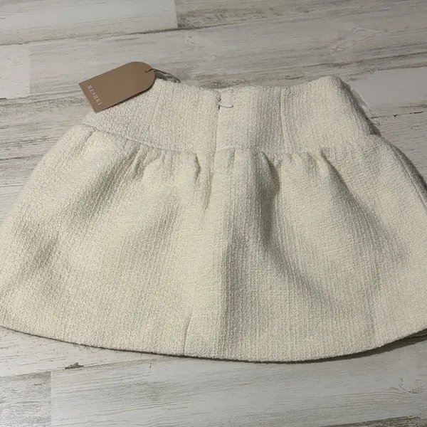 Meshki Wool Blend Cyrus Gathered Boucle Ivory Mini Skirt Size XS NWT - Image 7
