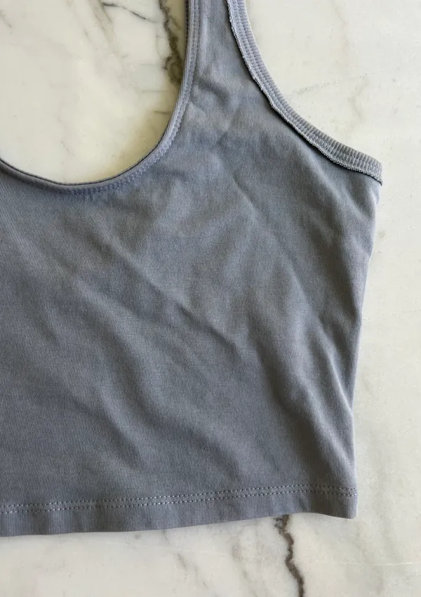 Free People Movement Blue Gray Tank Top Bra - Image 4