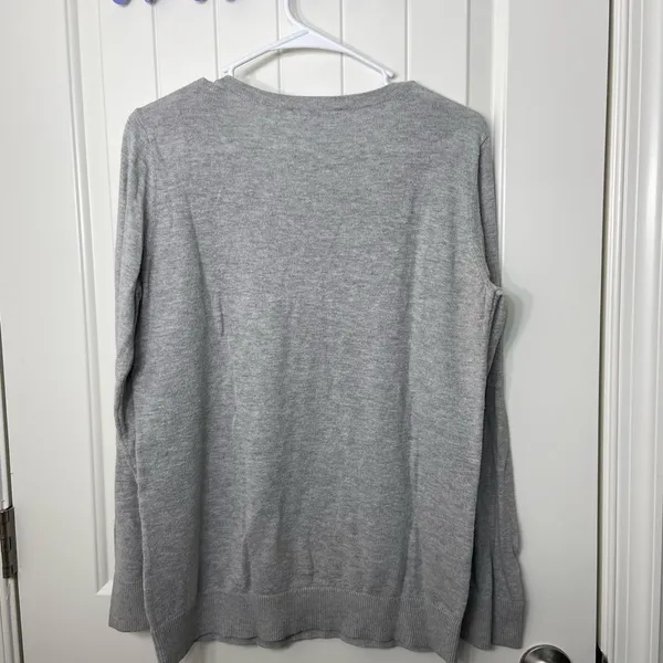 EUC Motherhood women’s gray argyle maternity scoop neck soft knit‎ sweater large - Image 5