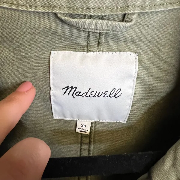 Madewell Fleet Jacket‎ Army Green Cotton Utility Field Jacket Hidden Hood XS - Image 4