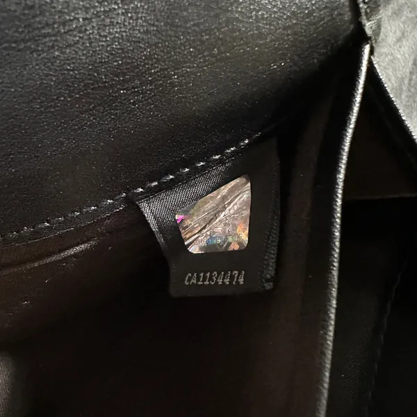 Fendi Zucchino Vintage Black Logo Flap Wallet Clutch with Silver Buckle EUC - Image 9