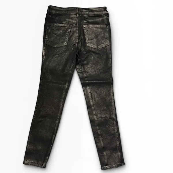 NWT Free People We The Free Coated Black High Rise Skinny Jeans‎ Raw Hem Size 28 - Image 2