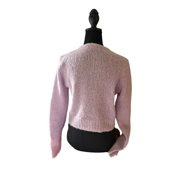 A.L.C. Alpaca Blend Sweater Small Petite Lavender Purple Cropped - Image 4