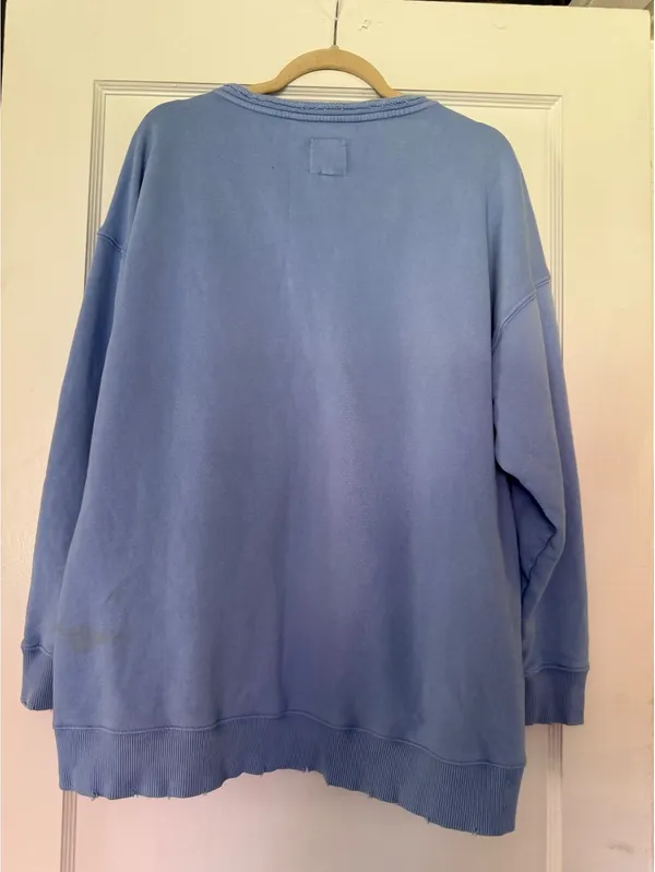 Aerie Light Blue Lace-Up Sweatshirt, Medium - Image 2
