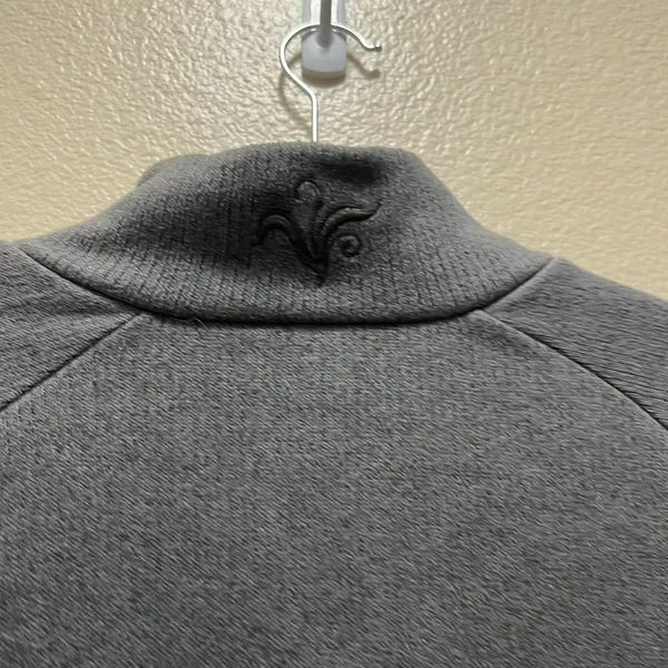 REI Sweater Heather Gray Shawl Collar Long Sleeve Pullover Fleece Sz M - Image 4