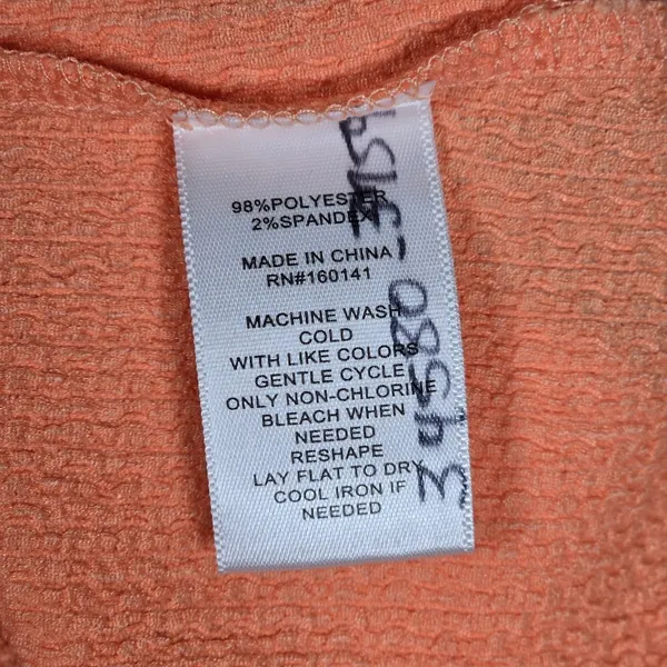 FRYE Cadmium Orange Textured Peplum‎ Tassel Tie Neck Tank Top Shirt Women's M - Image 8