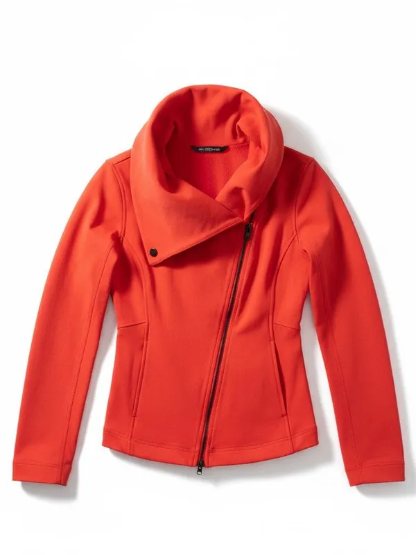 Lucy Hatha Asymmetrical Moto Zip Jacket Red XS - Image 3