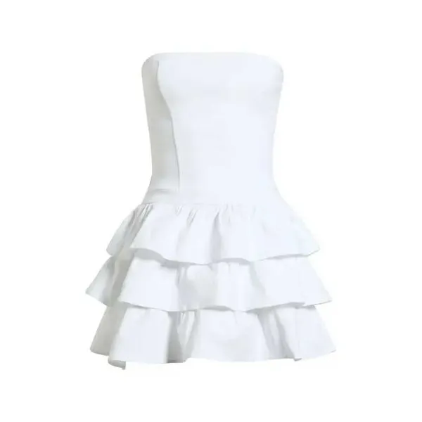 Emerald Sundae Dress Women Small White Strapless Bubble Tiered JZF5670 Party - Image 2
