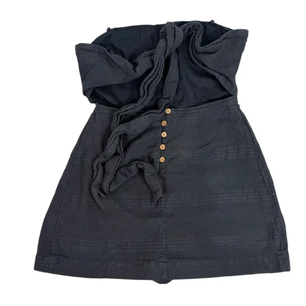 Free People Free-Est Romper Skort Womens Medium Black Tie Back Open Back Boho - Image 5