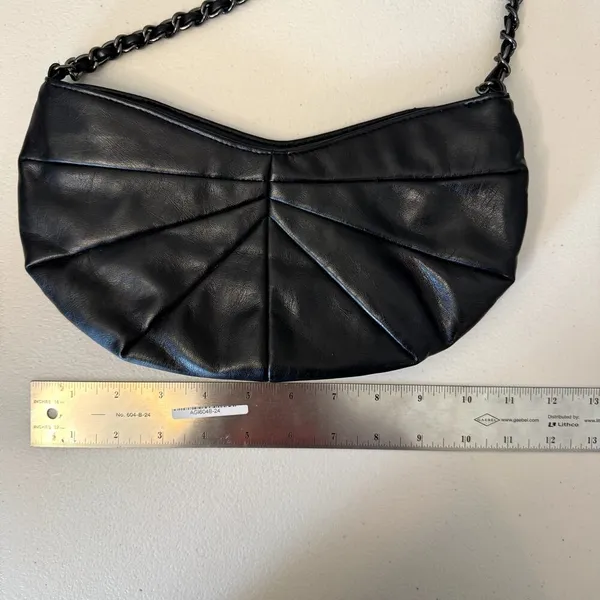 Old Navy Vintage Black Crescent Shoulder Bag Purse Women's - Image 5
