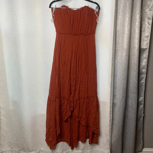 Thread social Anthropologie strapless burnt orange midi dress size‎ 6 vacation - Image 2
