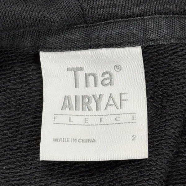 TNA‎ Aritzia Airyaf Women Fleece Crop Hoodie Black Size 2 XS Boxy Sweatshirt - Image 6