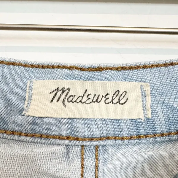 Madewell Mid Length Shorts Size 23 Blue Light Wash High Rise Preppy Coastal Chic - Image 6