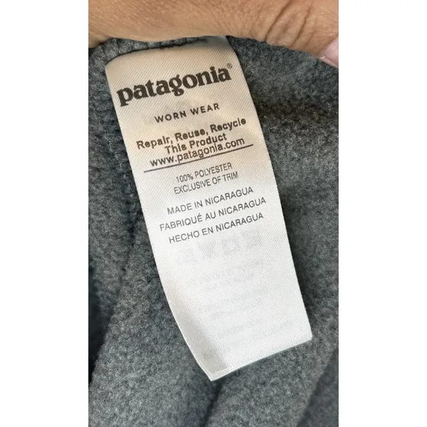 Patagonia Lightweight Synchilla Snap-T Fleece Pullover Gray Small Pocket Jacket - Image 7