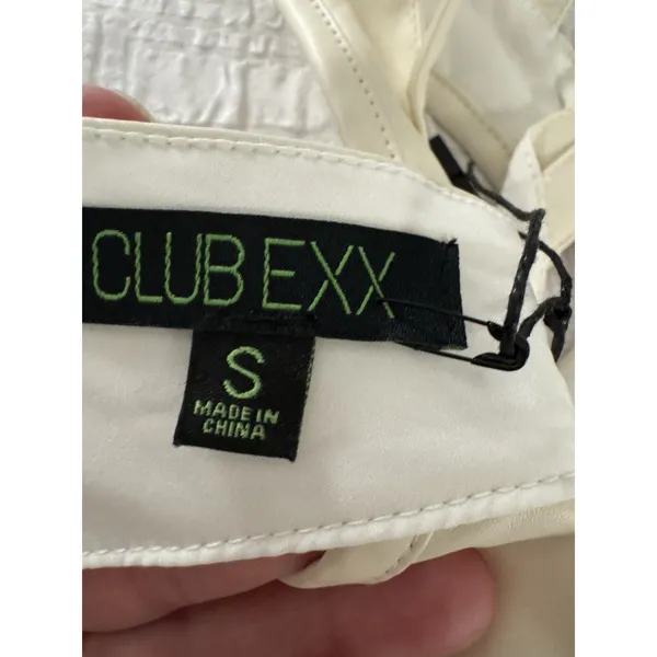 Dolls kill RUDE AWAKENING HARNESS BRA TOP Size Small Club Exx Ivory Faux Leather - Image 8