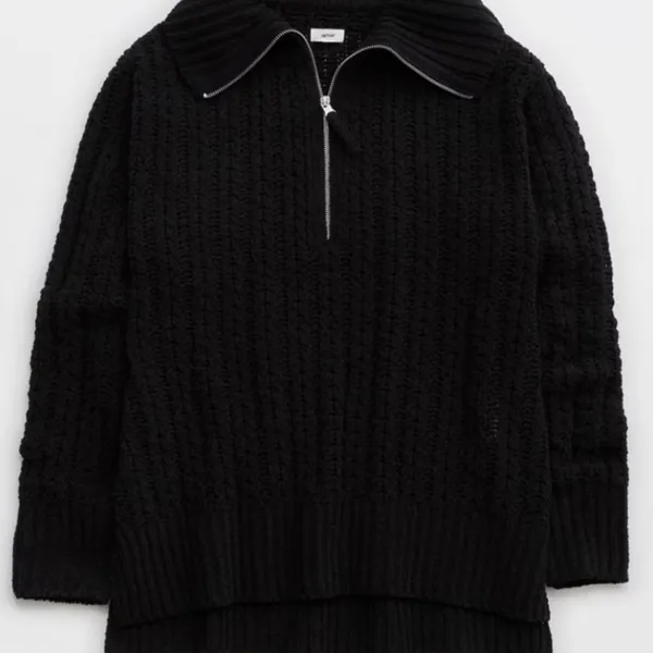 Aerie Cable Car Quarter Zip Sweater - Image 3