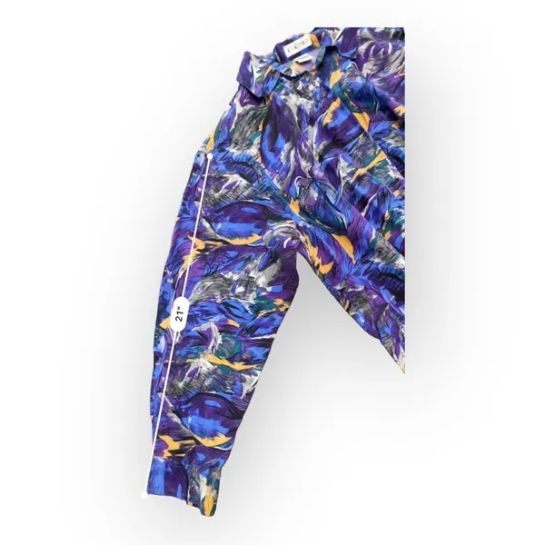 Kikomo Vintage Silk Hawaiian Tropical Print Button up Blouse‎ Size S - Image 4
