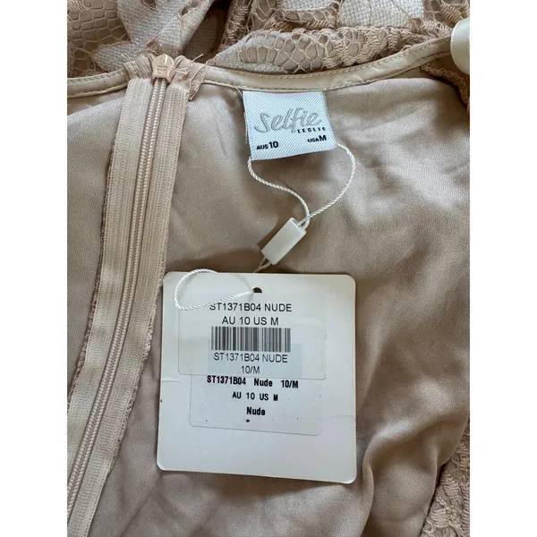 NWT Selfie Leslie Cami Angel Cream V-Neck Short Sleeve Faux Wrap Mini Dress - Image 9