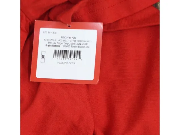 NWT Wondershop Cabin Crew Short Sleeve Holiday Pajama Shirt 94690402 Red 3X - Image 6