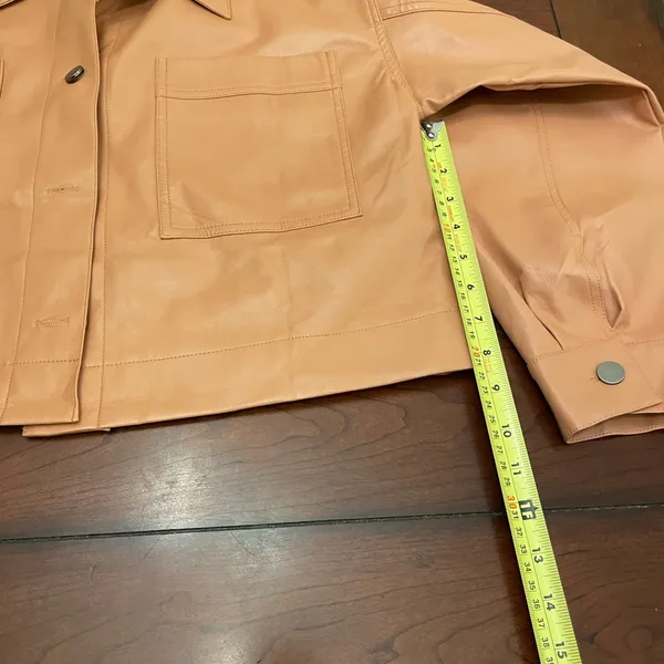 Mustard Seed Faux Leather Crop‎ Jacket - Image 4
