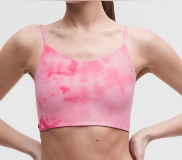 Lululemon Bend this front to back bra cami spaghetti straps A-C Strawberry Smoothie S/M NWT - Image 2