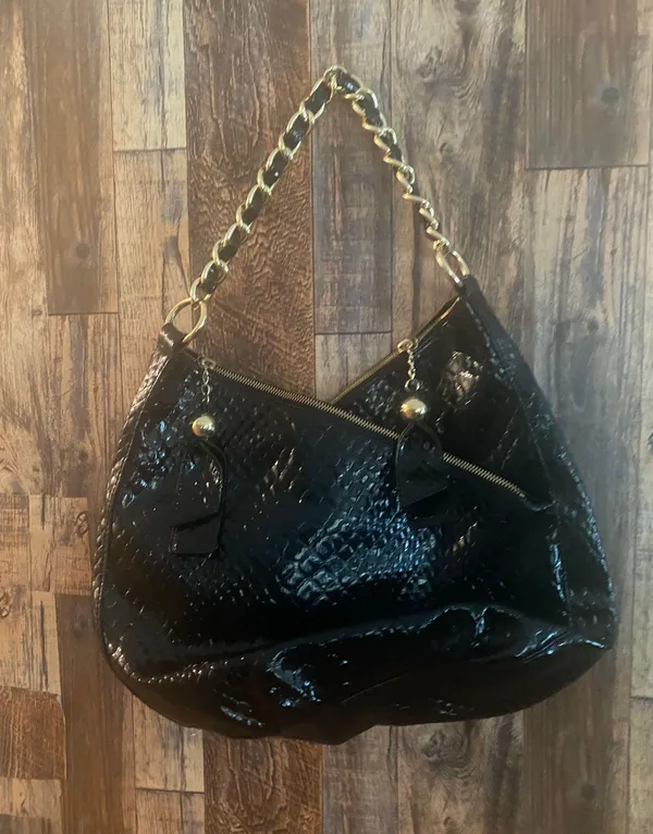 Gianni Bini |Blue Snake Skin Embossed Shoulder Bag - Image 6