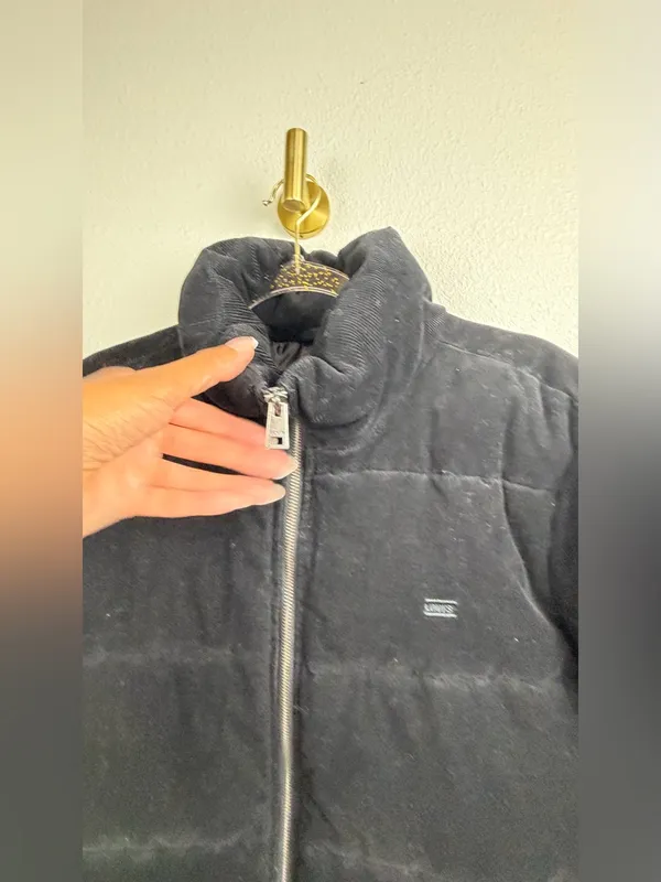 Levi's Unisex 100% Cotton Black Quilted Corduroy Puffer Zip-Up Jacket Size XL - Image 5