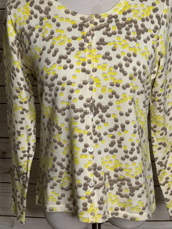 Saks 5th Avenue Clothes Real polka-dot button front cardigan sweater Size L - Image 6