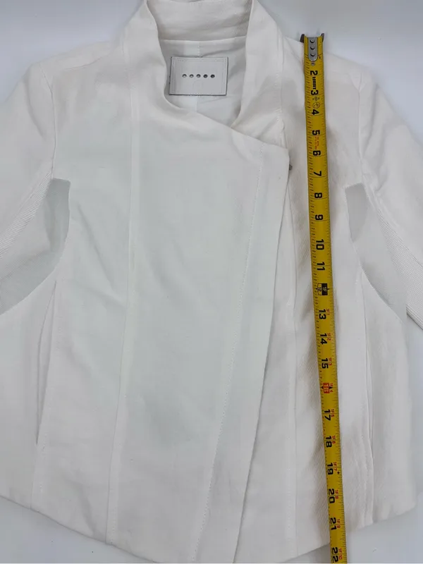 (E)   Blank NYC cream Asymmetrical Zip Moto Jacket - Image 7