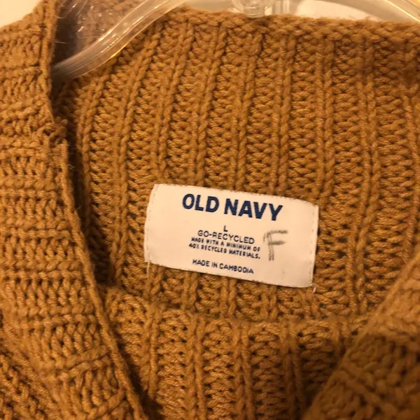 Old Navy Brown and Black Striped Knit Mockneck Sweater - Image 3