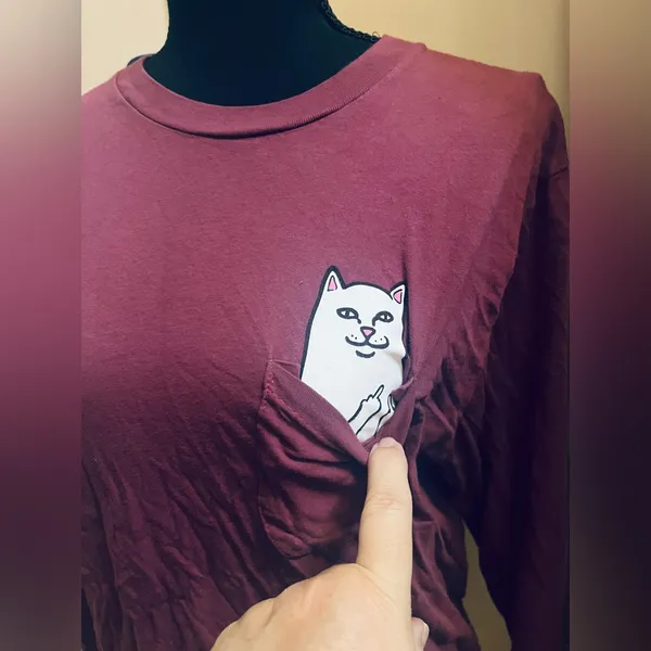 Ripndip Maroon Long Sleeve with White Graphics - Image 4