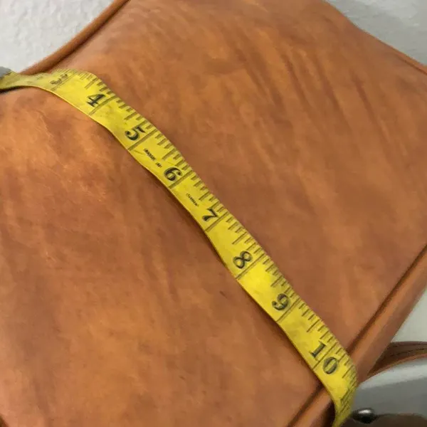 Scovill Brown Leather Duffle Carry on Suitcase Camera Messenger Crossbody Bag Travel Laptop Computer Books Work Office Preppy Minimalist Vintage Brass Hardware Men Unisex - Image 5