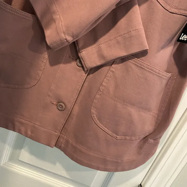 NWT Lee Layers Size XS Mauve Long Sleeve Button Front Collared Shacket Shirt - Image 6