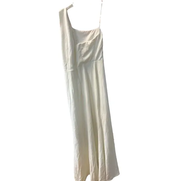 Lulus Make an Entrance White One-Shoulder Mermaid Maxi Dress Size M NWT - Image 2