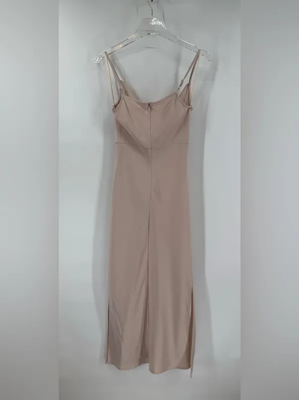 BHLDN Cali Satin Charmeuse Midi Dress in "Oyster" Size 0 - Image 3