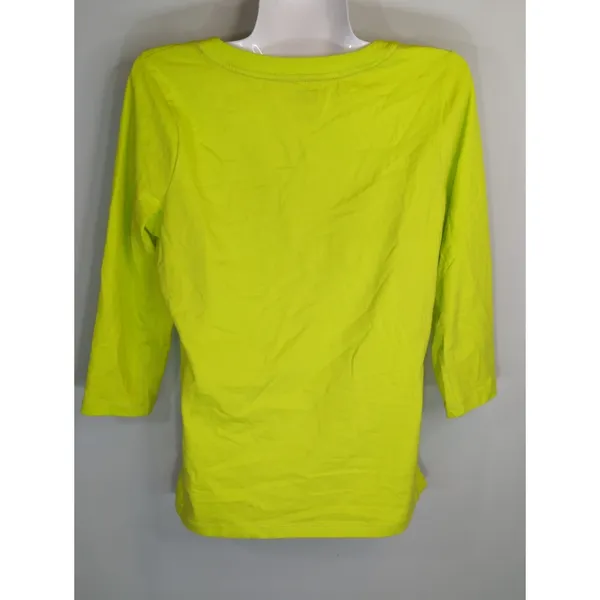 L-RL Lauren Active Lime Green 1/4 Zip Pullover Sweatshirt Womens M Performance‎ - Image 3
