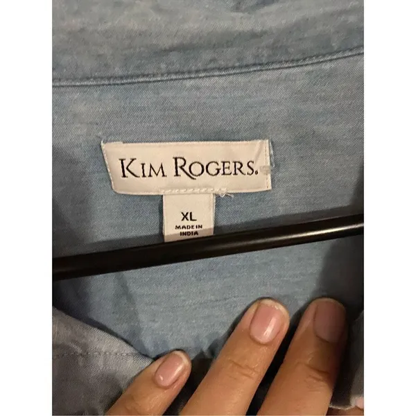 Kim Rogers Denim Button Up Long Sleeve Size XL - Image 4