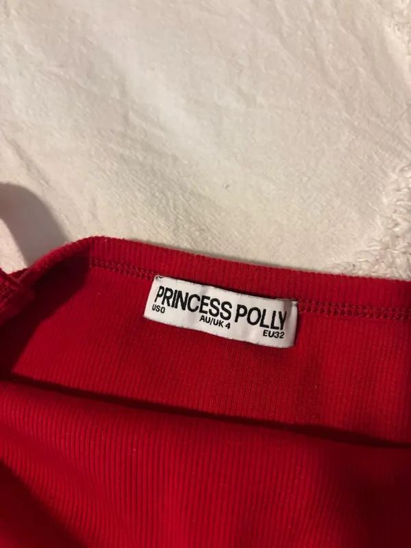Princess Polly Red Ribbed Crop Tank - Image 7