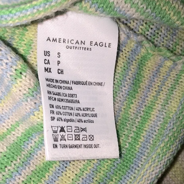 AMERICAN EAGLE green knit boho sweater size small - Image 7