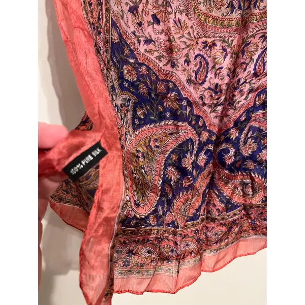 100% silk paisley print scarf made in India - Image 2