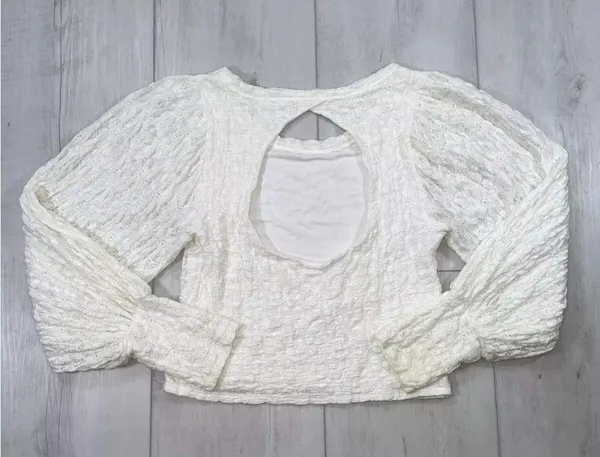 White lace long sleeve top - Image 3