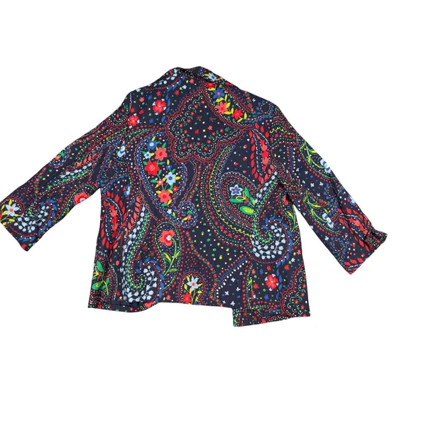 Alfred Dunner Colorful Floral Paisley Print Open Front Jacket‎ Blazer Size 14 - Image 7