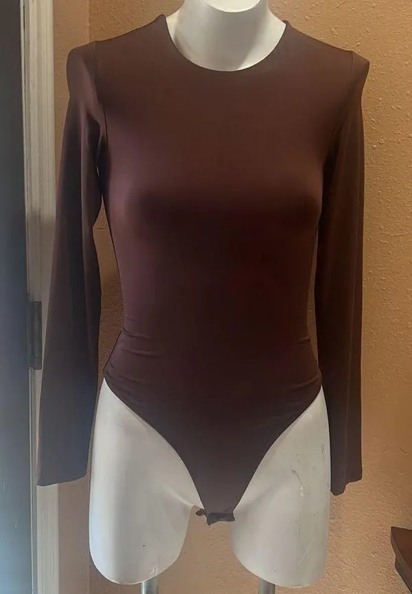 SWS contour brown long sleeve bodysuit Size M - Image 3