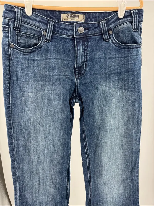Rock & Roll Cowgirl boot cut Leg Indigo Jeans western rodeo 30x36 country casual - Image 8