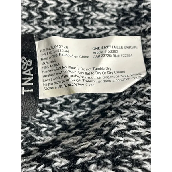 Aritzia TNA Black Marled Knit Cozy Cable Wrap Winter Infinity Neck Scarf OS - Image 4