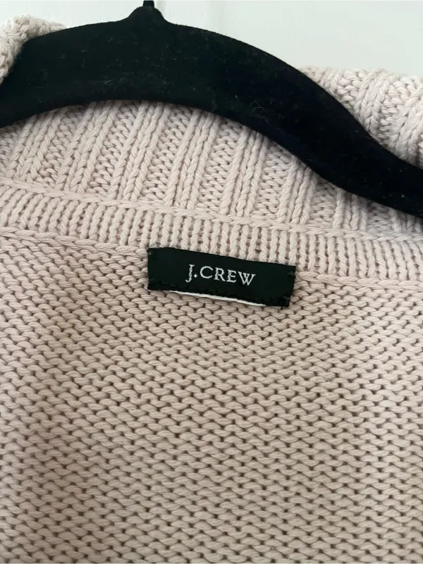 J Crew Blush Pink Asymmetrical Zip Knit Sweater Medium Minimalist Preppy - Image 2