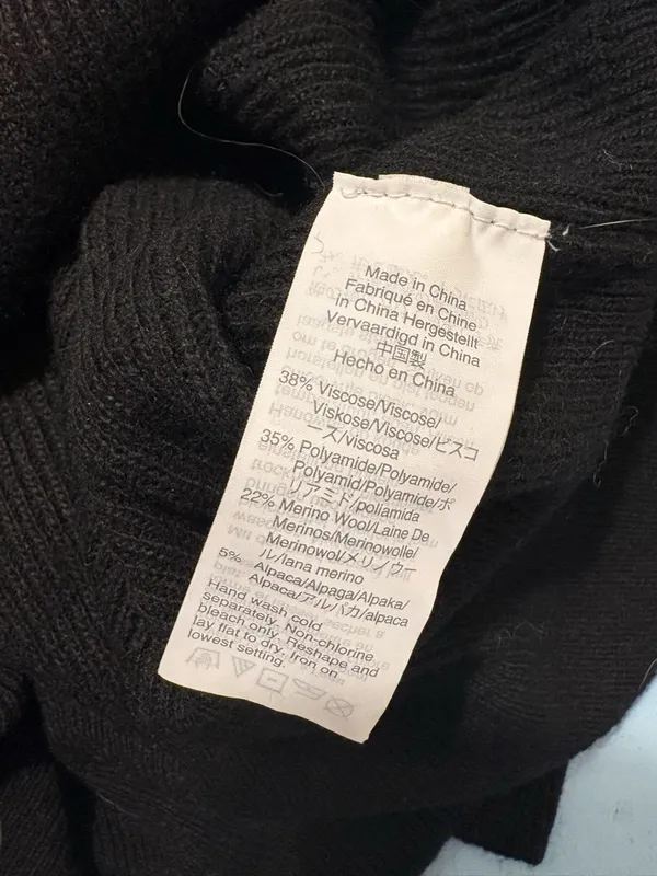 Madewell Black Merino Wool Alpaca Blend Sweater with Ruffle Collar - Image 5