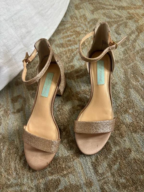 Betsey Johnson Champagne Gold Heels - Image 2